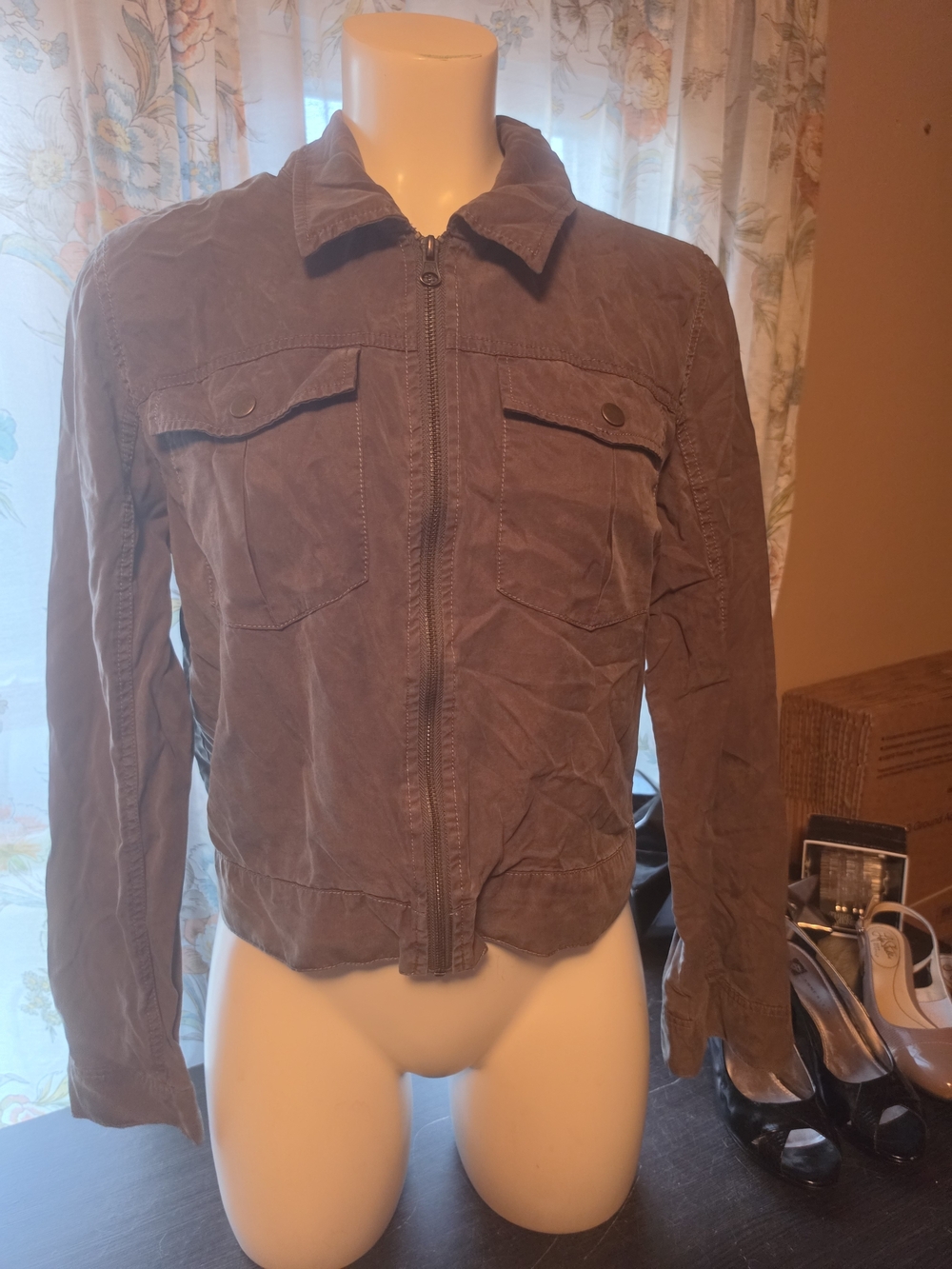 Mossimo Supply Co. Brown Zip-Front Women's Jacket